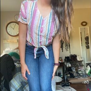 Multicolored linen shirt